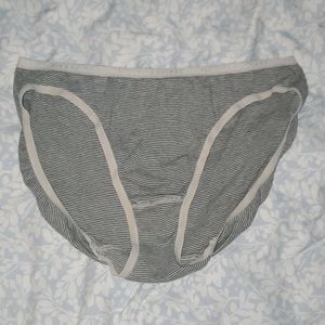 Victoria's Secret Grey Striped Bikini Panties